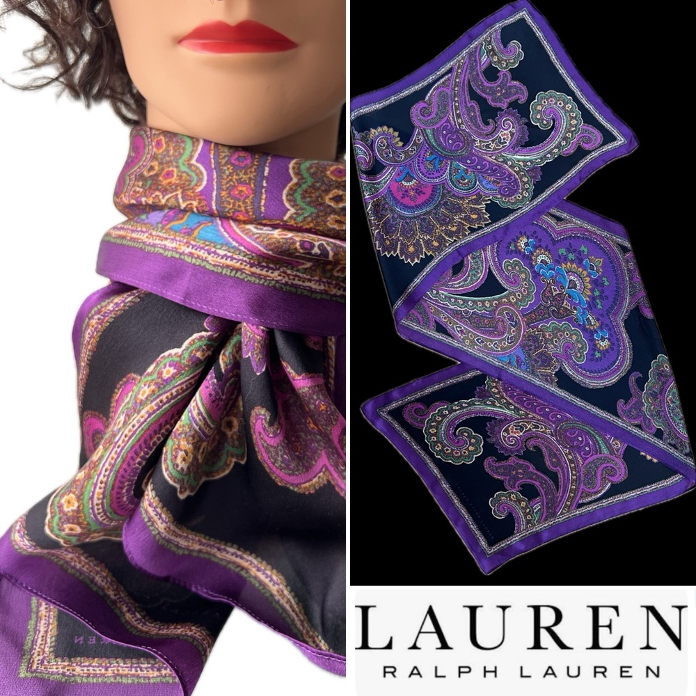 🍆Lightweight Paisley Oblong Scarf by Lauren Ralph Lauren | Sonia